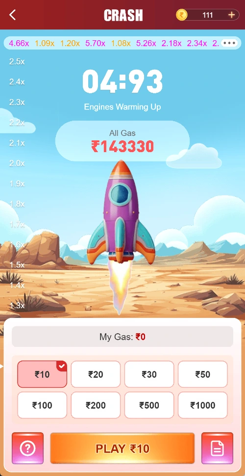 Crown 11 Crash round interface