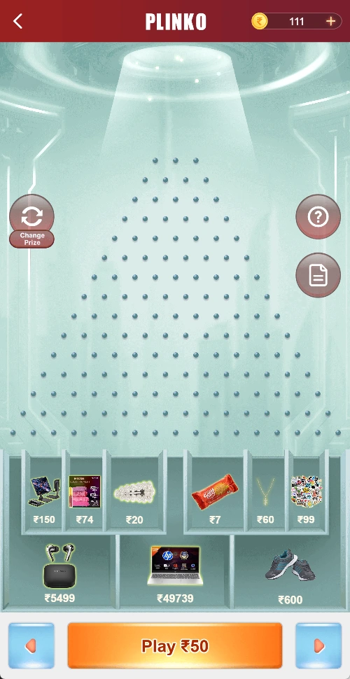 Crown 11 Plinko board and result positions