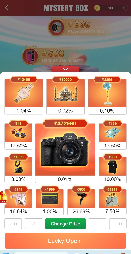 Crown 11 lucky open Reward