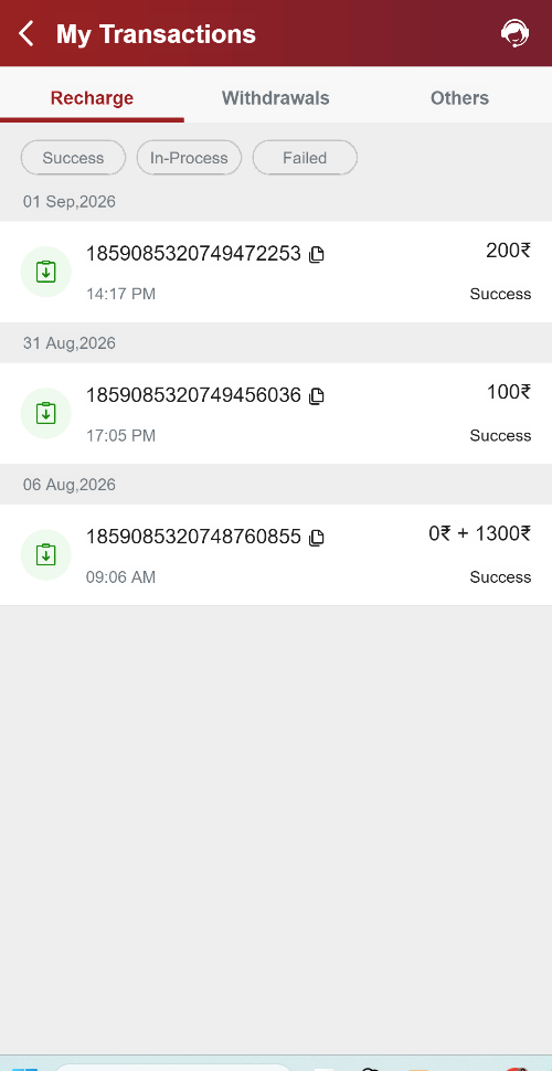 Redacted transaction record showing reference, date, amount, and status